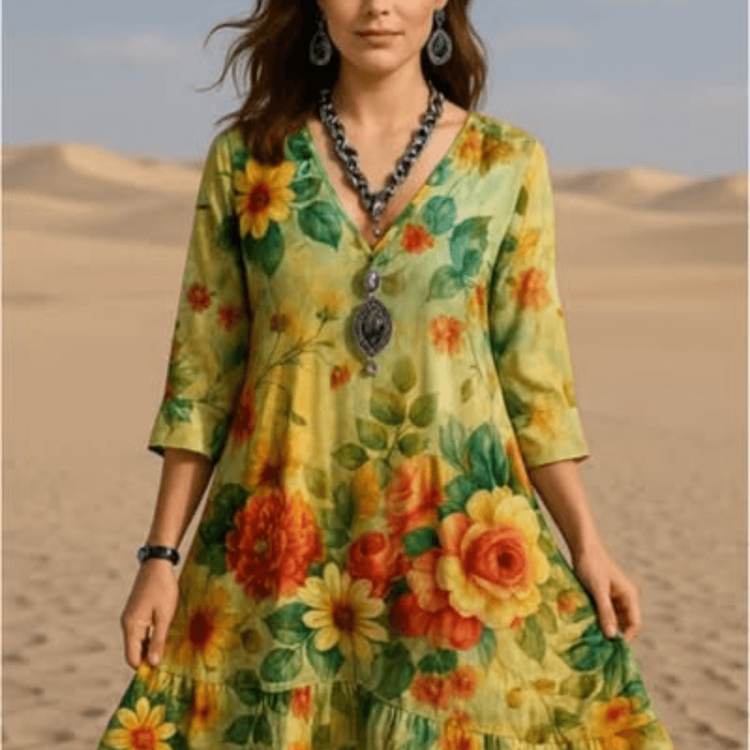 Sophie | Boho Jurk – Voel je vrij & vrouwelijk in zachte bloemenstijl