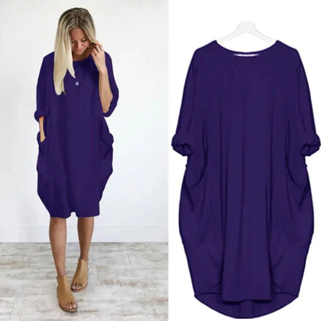 Sophie | Elegante Dames Jurk – Stijlvol & Praktisch met Zakken (1+1 Gratis)