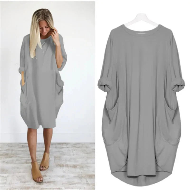Sophie | Elegante Dames Jurk – Stijlvol & Praktisch met Zakken (1+1 Gratis)
