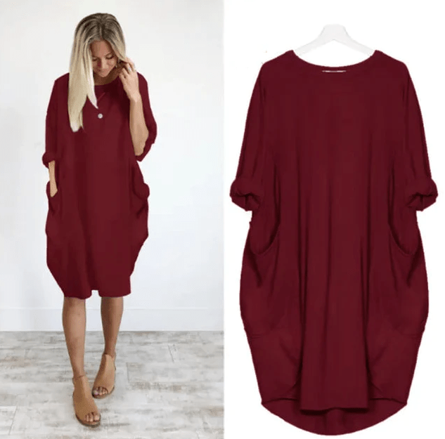 Sophie | Elegante Dames Jurk – Stijlvol & Praktisch met Zakken (1+1 Gratis)
