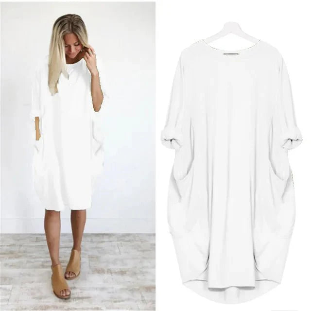 Sophie | Elegante Dames Jurk – Stijlvol & Praktisch met Zakken (1+1 Gratis)