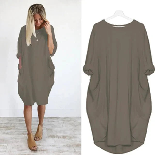Sophie | Elegante Dames Jurk – Stijlvol & Praktisch met Zakken (1+1 Gratis)